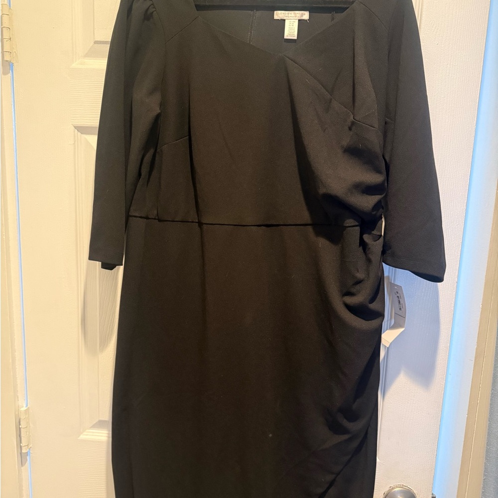 London Times Black Long Sleeve Dress